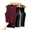 Camiseta Regata Térmica Masculina Sem Costura com Lã Alemã, Camada Base Engrossada Slim Fit, Roupa Íntima Elástica Geradora de Calor para Outono e Inverno, Regata