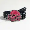 Fábrica Europa e Estados Unidos cinto transfronteiriço moda caveira retrô Coringa rebite punk rock estilo étnico sexy cinto de PU