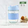 Copo Transparente Duplo para Bebida Macaron Doméstico Copo com Canudo de Vidro Copo Souvenir de Alto Valor Copo de Vidro de Grande Capacidade