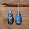 Pendientes Colgantes de Gota de Agua de Piedra Emperador Bohemia Estilo Nuevo Europeo y Americano Joyería Joyería de Estación Independiente Transfronteriza de Piedra Natural