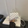 Mini bolso de mano de lunares, estilo coreano, versátil, bolso de hombro casual, bolso cruzado simple y moderno para mujer