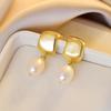 Aretes de Perla Natural Aini Beini Chapados en Oro Real Aguja de Plata S925 de Nicho Venta al por Mayor 2026 Aretes Incrustados con Diamantes de Zirconia