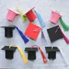 Mini Chapéu de Doutor Preto, Capelo de Formatura de Bacharel, Garrafa de Vinho, Buquê de Flores, Acessórios para Bonecas, Feltro para Temporada de Formatura