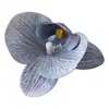Flor de Falenopsis Individual Simulada 3D de Alta Gama PU Dorado Púrpura DIY Accesorios para Pared de Flores de una Sola Cabeza Material Floral Flor Artificial