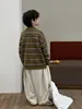 Tienda de Algodón Suéter para Niños Otoño Ropa de Punto Infantil 2026 Nueva Versión Coreana Lana Vintage Rayas Conjunto de Ropa para Niños