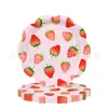 Novo prato de papel de renda de morango de frutas, toalha de mesa de morango vermelho de desenho animado, conjunto de decoração de louças infantis