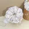 Goma para el pelo de felpa con encaje estilo hada, Diadema dulce y femenina, Accesorio para el pelo delicado estilo coreano, Versátil para el uso diario