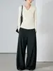 Blusa de tricô com gola V de lã de ovelha, cor sólida, manga longa, para mulheres, outono e inverno, seda de amoreira, elegante, quente, camada base