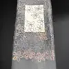 Fábrica em estoque placa de bordado de corda de rede com tecido de rede bordado novo vestido de poliéster vestuário infantil tecido bordado