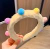 Nueva Diadema de Bola de Pelo Colorida Diadema para Lavado Facial Celebridad de Internet Coreana Linda Diadema de Peluche Diadema de Bola de Pelo Diadema