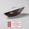 Cuenco Plano Imitación Porcelana Estilo Rústico Melamina para Fondue Plato Lateral, Cuenco Comercial Doble Asa, Plato Rectangular, Cuenco para Tripas, Plato para Pasta de Camarones