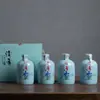 Jingdezhen Cerámica para el Hogar Botella de Vino Olla de Vino 0.5kg Botella de Vino Vacía Antigua Chinoiserie Creativa Olla de Vino Blanco Sellada Lata de Vino
