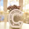 Luz de Letra de Madera Espejo de Vidrio Luz de Letra de Madera Letra Inglesa Iluminación LED Luz de Ambiente para Fiesta