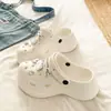Sapatos Tamancos Elegantes e Atraentes com Laço Doce para Mulheres, Chinelos Fechados de Verão para o Dia a Dia com Solado Grosso de EVA e um Toque Feminino