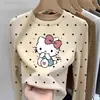 2026 Camiseta de Manga Larga con Lunares para Niñas Otoño/Invierno de Terciopelo Alemán, Capa Base Cálida para Niños, Top Elegante