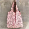 Em estoque exportação portátil supermercado bolsa de armazenamento média bolsa de compras bolsa de proteção ambiental bolsa de mão bolsa de compras dobrável nylon