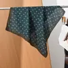 Pañuelo pequeño cuadrado de algodón y lino con estampado de espiga estilo "old money", pañuelo para la cabeza tipo terciopelo sedoso, chal protector solar para el cuello para mujer
