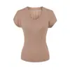 Top de Punto Hueco con Cuello en U de Manga Corta Estilo Casual Francés para Mujer, Nuevo Verano 2026 Delgado Ajustado Adelgazante Moderno