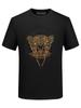 Nueva Camiseta de Manga Corta para Hombre 2026 con Pedrería, Estampado de Leopardo, Camisa de Verano Pesada, Algodón Mercerizado, para Papás de Mediana Edad