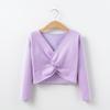 Roupas de dança infantis suéter de dança casaco pequeno de manga comprida para meninas xale de dança roupas de treino com forro de fleece outono e inverno colete