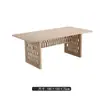 Mesas y Sillas de Exterior de Teca, Mesas para Patio, Madera Anticorrosiva para Casas de Huéspedes, Mesas y Sillas de Madera Maciza y Ratán para Jardín de Exterior Estilo Vintage Impermeables