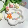 Corrente de celular acrílica colorida como doce com miçangas, alça anti-perda para celular, pingente de capa protetora, acessório de bolsa, decoração moderna e simples