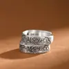 Jade Hongguo Loto Moda Anillo de Moda para Hombres y Mujeres Personalidad Retro Nicho Relieve Fábrica de Joyería de Moda Outlet