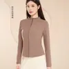 Top de yoga para mujer con cuello alto, colección otoño/invierno 2026 nuevo, cuello semi-alto, agradable para la piel, corte ajustado, capa interior cálida