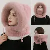 Cachecol de Gola Grossa e Proteção para Orelhas Feminino Peça Única Equipamento de Pelúcia para Exterior Chapéu de Viagem de Inverno Proteção contra o Frio e Máscara de Ciclismo Quente