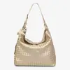 Novedades de Primavera y Verano: Bolso Tote Grande de Mano Tejido a Mano para Viajes Diarios Color Champaña, Bolso Cruzado de un Solo Hombro, Bolso de Mano Casual