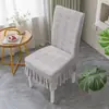 Funda de silla de jacquard polar transfronteriza, funda de silla elástica de una pieza engrosada para hoteles, restaurantes y uso doméstico, funda de taburete anti-manchas