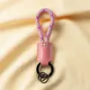 Chaveiro Pingente de Corda Trançada de Couro Chaveiro de Carro de Alta Qualidade Argola Corrente para Lanyard de Celular Decoração Personalidade