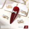 Joia de Unha com Zircônia em Forma de Laço na Ponta do Dedo Cyber Celebrante Super Brilhante Joker Pequeno Laço Diamante de Cobre Ouro Prata Decoração de Unha