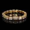 Joyería de Hip-Hop Europea y Americana Transfronteriza Cadena Cuadrada de Caramelo de Roca Pulsera de Circonita Marca de Tendencia Personalizada Joyería de Hip-Hop para Hombres Venta al por Mayor