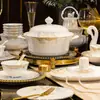 Juego de Plato y Tazón de Jingdezhen para el Hogar Vajilla de Lujo Accesible Combinación de Platos y Palillos Vajilla de Cerámica Juego de Regalo para Festival de Apertura