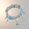 Pulseira Azul Mar Profundo Moana Gradiente Original Nicho Cauda de Peixe Azul Estrela do Mar Pulseira Recomendada Douyin Presente
