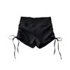 Pantalones cortos deportivos de verano de nicho americano de cintura alta con cordón lateral y cordones para mujer