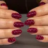 Las uñas postizas de lunares más vendidas de Lefan, manicura simple en tonos rojos, uñas postizas, puntas de uñas postizas al por mayor