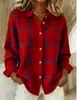Cardigan suéter de camisa de manga larga a cuadros casual holgada para mujer de otoño e invierno, sitio independiente de Amazon transfronterizo europeo y americano