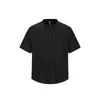 Buttertiger Camiseta Masculina de Verão com Gola Henry Retro Tendência Manga Curta Camiseta Básica Solta T630