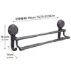 Toallero con ventosa de doble barra para baño, inodoro, baño, cocina, colgante de pared sin perforaciones, barra para colgar toallas