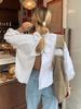 Verano 2025 Francés Commuter Blanco Cuello Redondo Manga Abullonada Top para Mujer Suelto Chic Espalda Descubierta Camisa con Cordones Ropa de Mujer