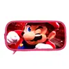 Estuche Infantil Doble Capa Super Mario Perímetro Mario Rosa Bolsa de Almacenamiento para Papelería Estudiantil Estuche