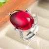 Productos explosivos de otoño e invierno Zhuang Shengsheng joyería simulación corindón rojo esmeralda simple anillo de viento piedra principal 13*18