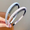 Diadema de Tela a Cuadros para Niñas con Dientes para Bebé, Lazo para el Cabello Antideslizante, Diadema Simple para Fijar Mechones Sueltos Infantiles, Nuevo