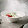 Plato Estilo Sencillo Cerámica Mate Serie Blanco y Negro Tazón de Sombrero de Paja Tazón Salah