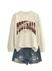Mama del fútbol Amazon eBay estación independiente moda versátil deportes mujer cuello redondo manga larga camiseta sudadera con capucha