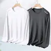 Camiseta de manga larga para hombre, de corte holgado y oversized, perfecta como capa base para el otoño, con estampados de moda y colores lisos, versátil y elegante
