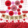 Decoración para Fiesta de Boda, Vacaciones, Día de San Valentín Transfronterizo, Propuesta de Matrimonio, Bandera Espiral de Amor, Set de Decoración para el Día de San Valentín