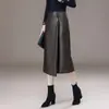 Falda de Cuero PU Irregular de Moda Personalizada para Mujer, Nueva Falda Bodycon de Cintura Alta de Longitud Media Otoño/Invierno 2026